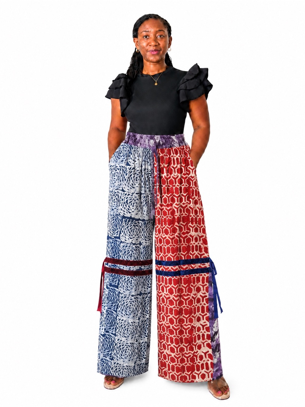 African hand tie-dye pants